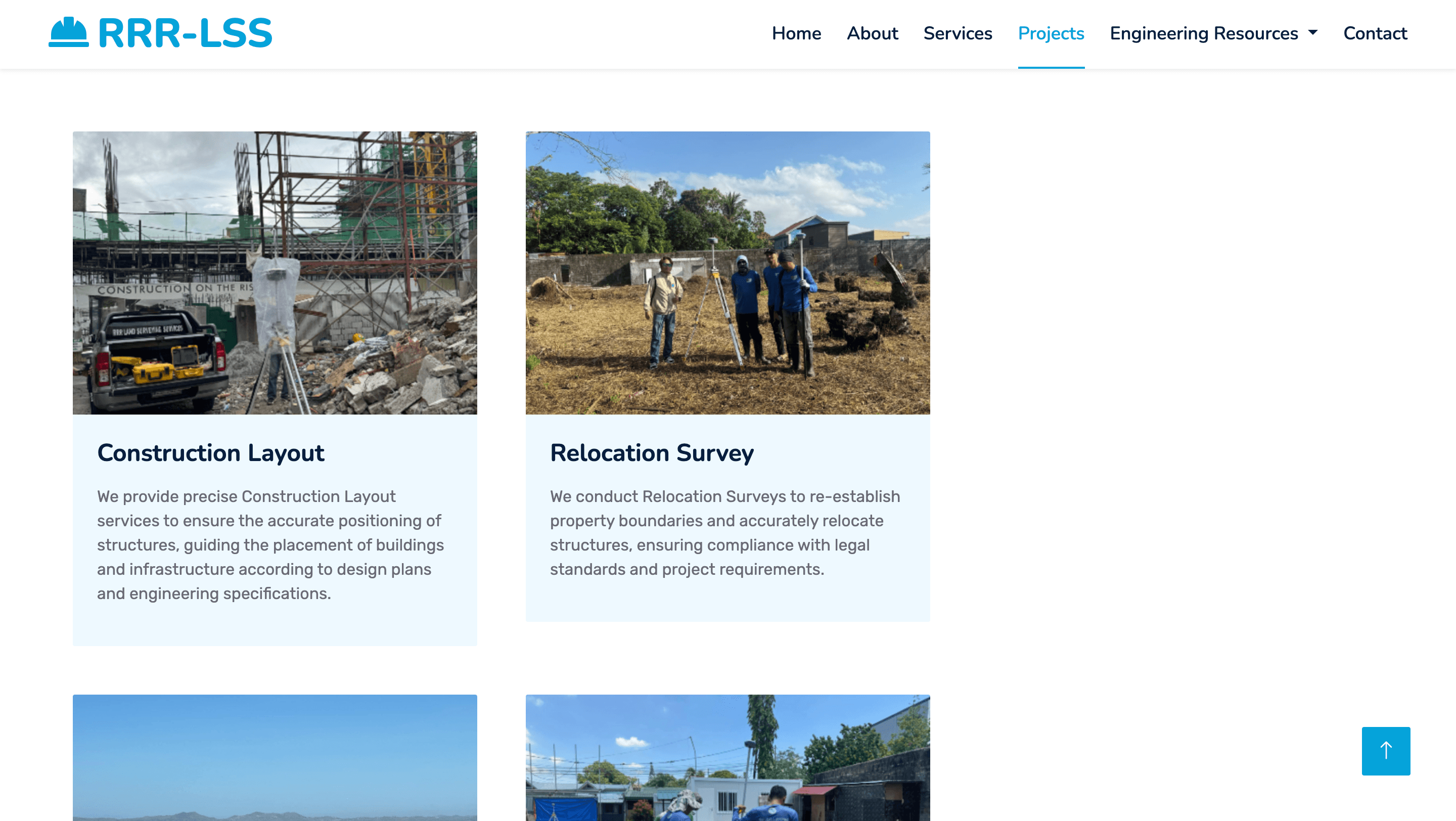 RRR Land Surveying Services Website screenshot 2